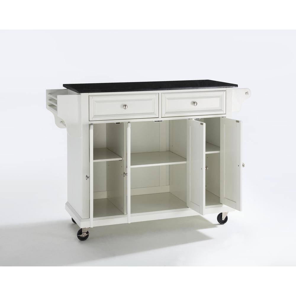 Angle. Crosley Furniture - Full Size Granite Top Kitchen Cart - White.