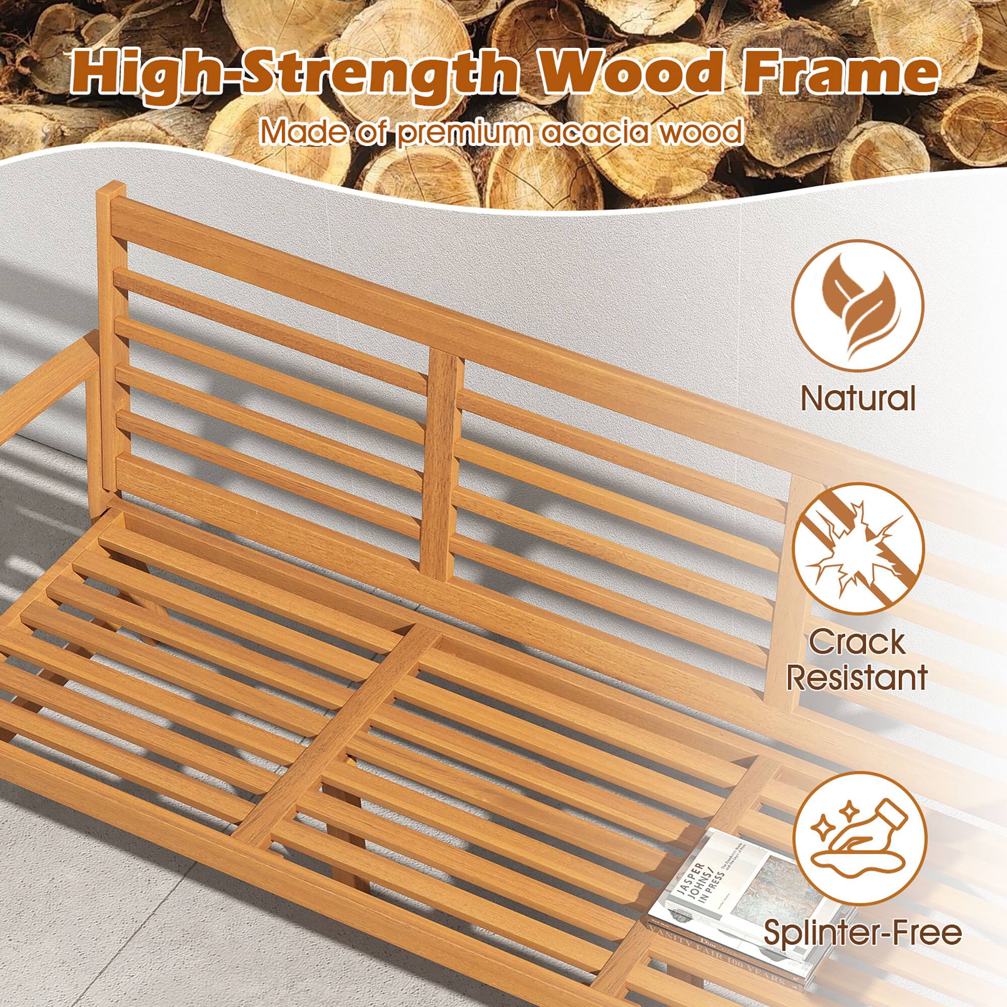 High-Strength Wood Frame Made of premium acacia wood Natural Crack Resistant Splinter-Free