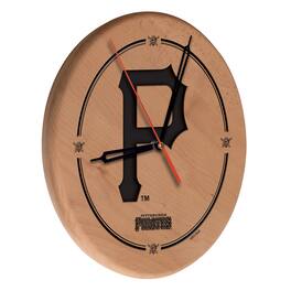 Holland Bar Stool Co. - Pittsburgh Pirates 13" Engraved Solid Wood Clock - Multicolor