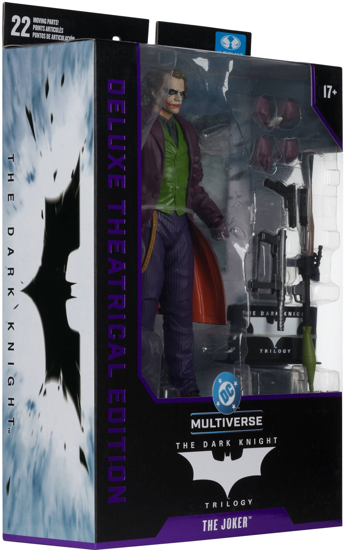 MOVING PARTS! 22 POINTS ARTICULS DE ARTICULACIÓN THE DARK KNIGHT™ DELUXE THEATRICAL EDITION TIE DAR KNIGI TRILOGY DC MULTIVERSE THE DARK KNIGHT TRILOGY THE JOKER 17+