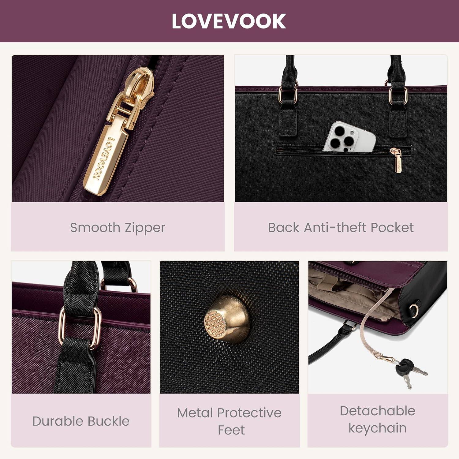 LOVEVOOK

- Smooth Zipper
- Back Anti-theft Pocket
- Durable Buckle
- Metal Protective Feet
- Detachable keychain