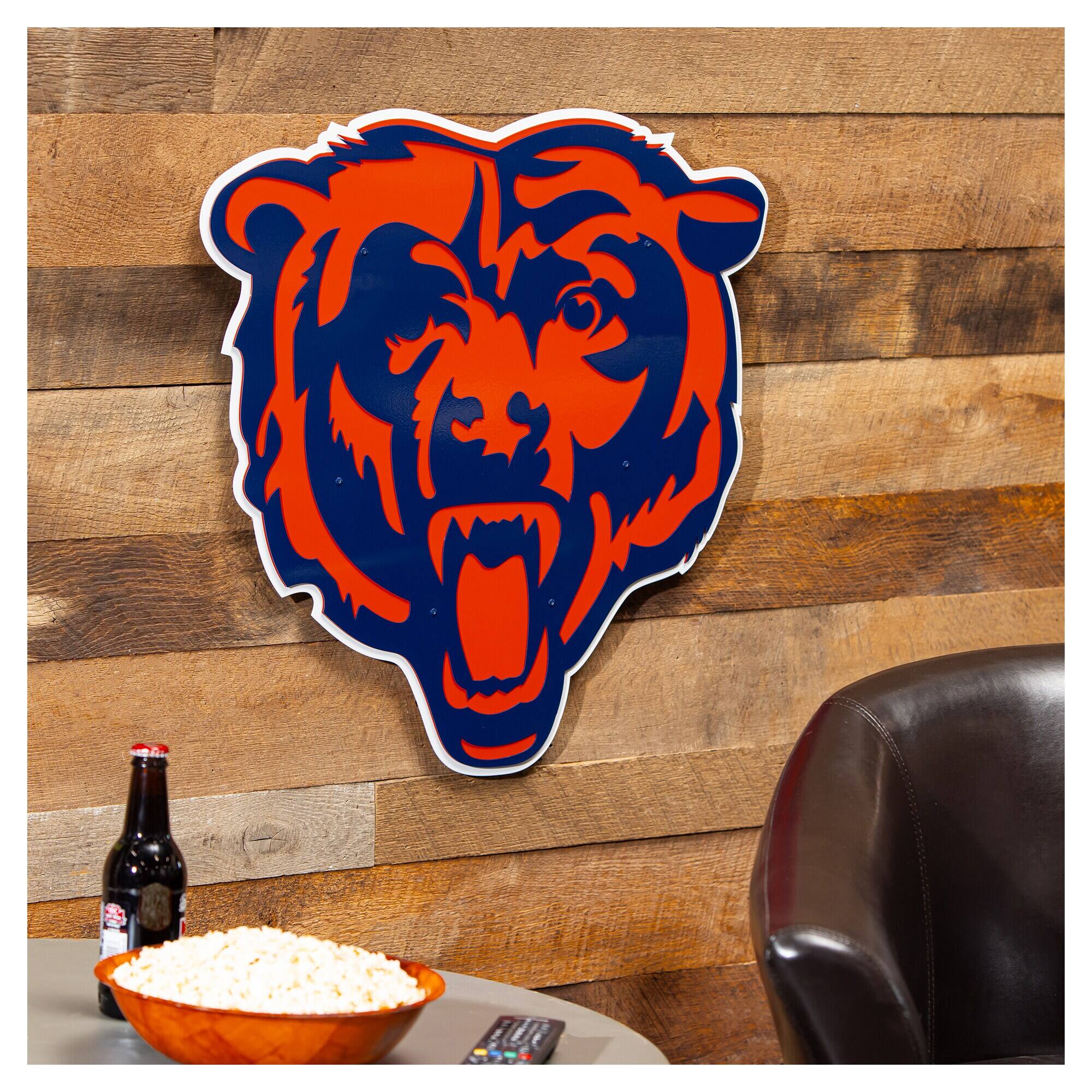 Alt View 1. Evergreen Enterprises - Chicago Bears 23" Layered Metal Wall Art Sign - Multicolor.