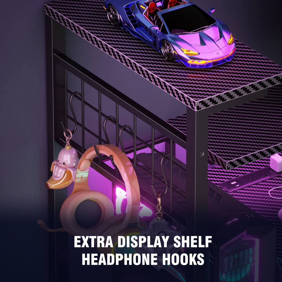 EXTRA DISPLAY SHELF HEADPHONE HOOKS