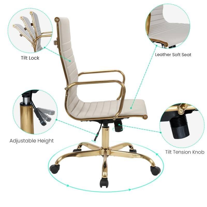 - Tilt Lock
- Leather Soft Seat
- Adjustable Height
- Tilt Tension Knob