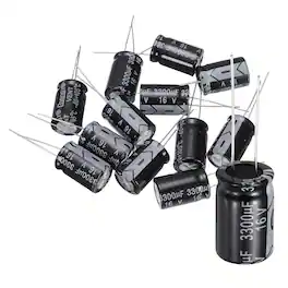 Unique Bargains - 3300uF 16V 13x20mm Electrolytic Capacitor, 105C High Temp Radial Leads, for TVs/LCDs/VCD, 12pcs - Black