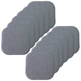 Sweet Home Collection - Alexis Memory Foam No Slip Back 16" x 16" Chair Pad Cushions, 12-Pack - Blue/Gray