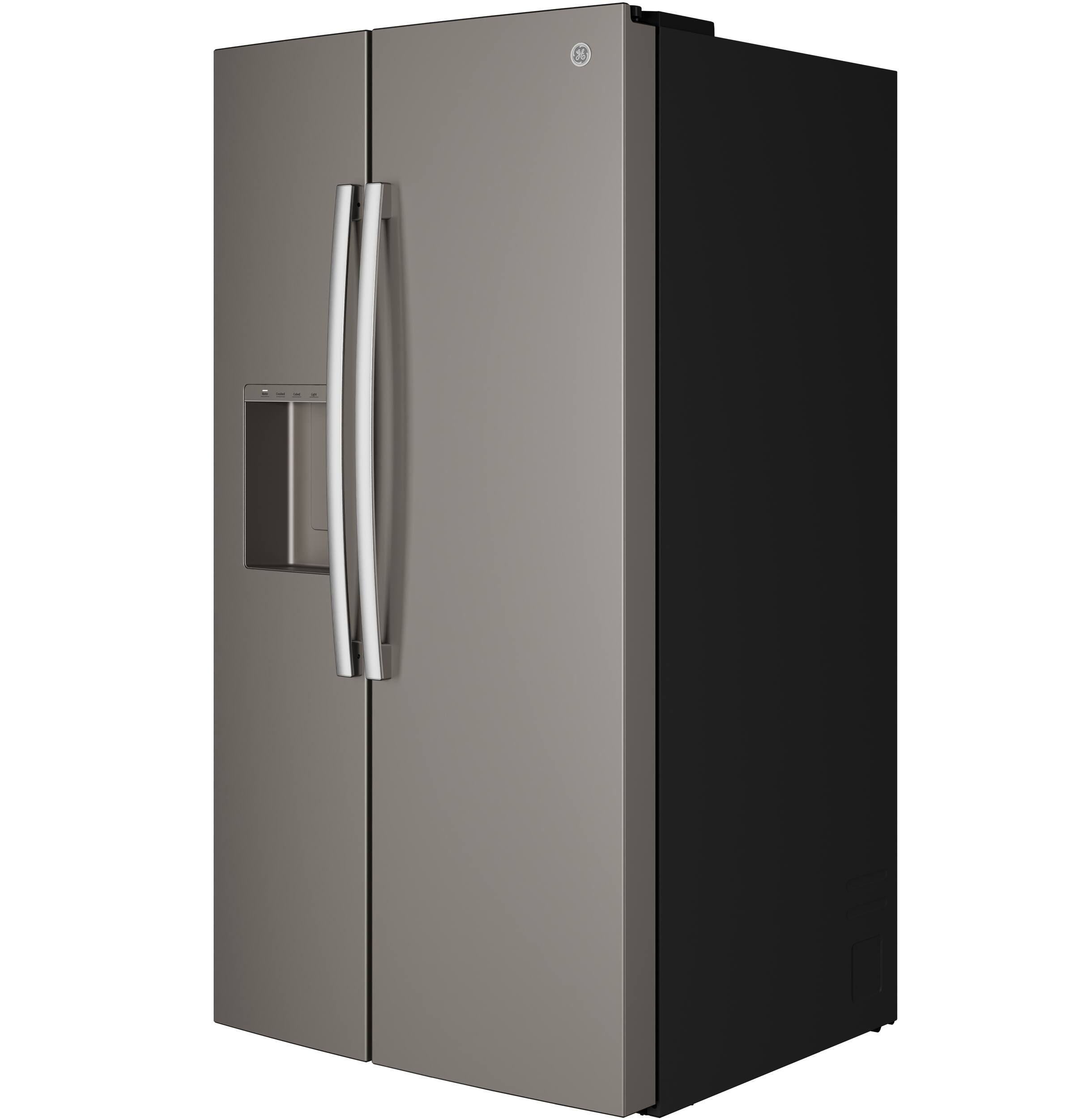 Alt View 31. GE - 36 in. Wide 27.9 Cu. Ft. Side-By-Side Refrigerator with Extra Tall Dispenser and In-Door Icemaker - Slate.