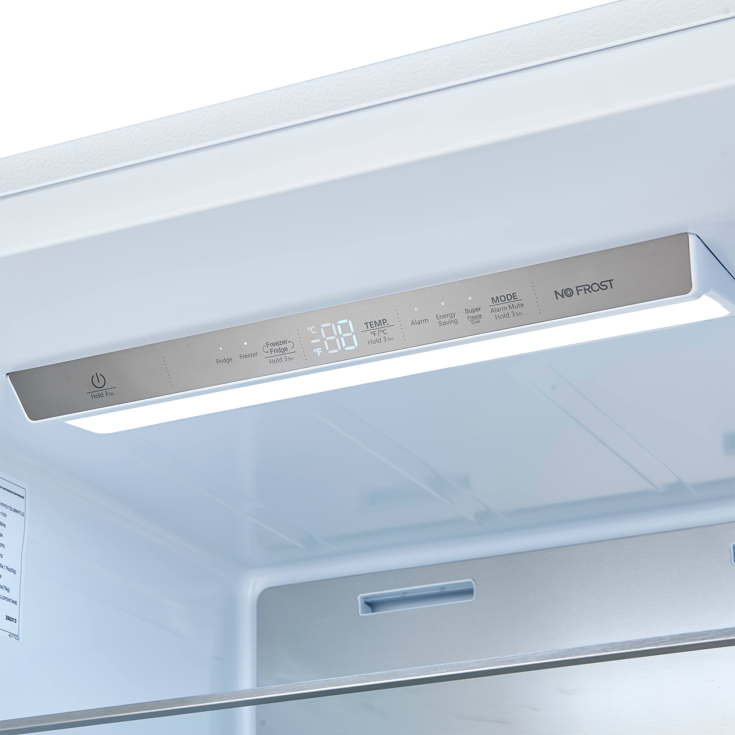 Freeder Premier J Fridge  
Fridge Mold  
TEMP  
FC Hold 1  
MODE  
Super  
Mlam  
Mule  
Enengy  
EHr  
Hold  
Fie  
Alarm  
Saving  
- NO FROST  
Holi  
H  
- - 2 a - I N  
M  
305