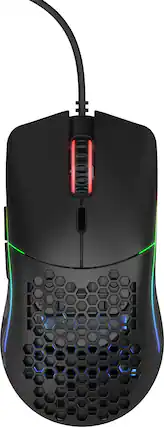 Front. Glorious - Model O Lightweight Wired Optical Gaming Mouse with Customizable RGB - Black.