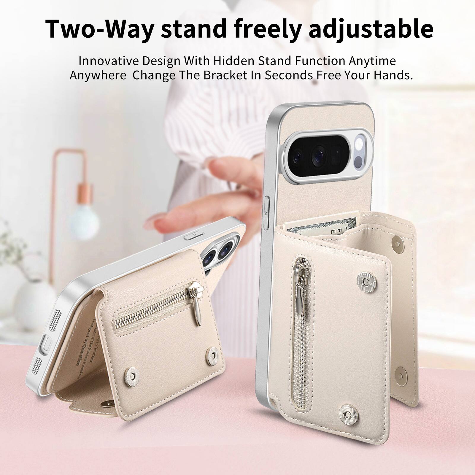 Two-Way stand freely adjustable  
Innovative Design With Hidden Stand Function Anytime Anywhere Change The Bracket In Seconds Free Your Hands.