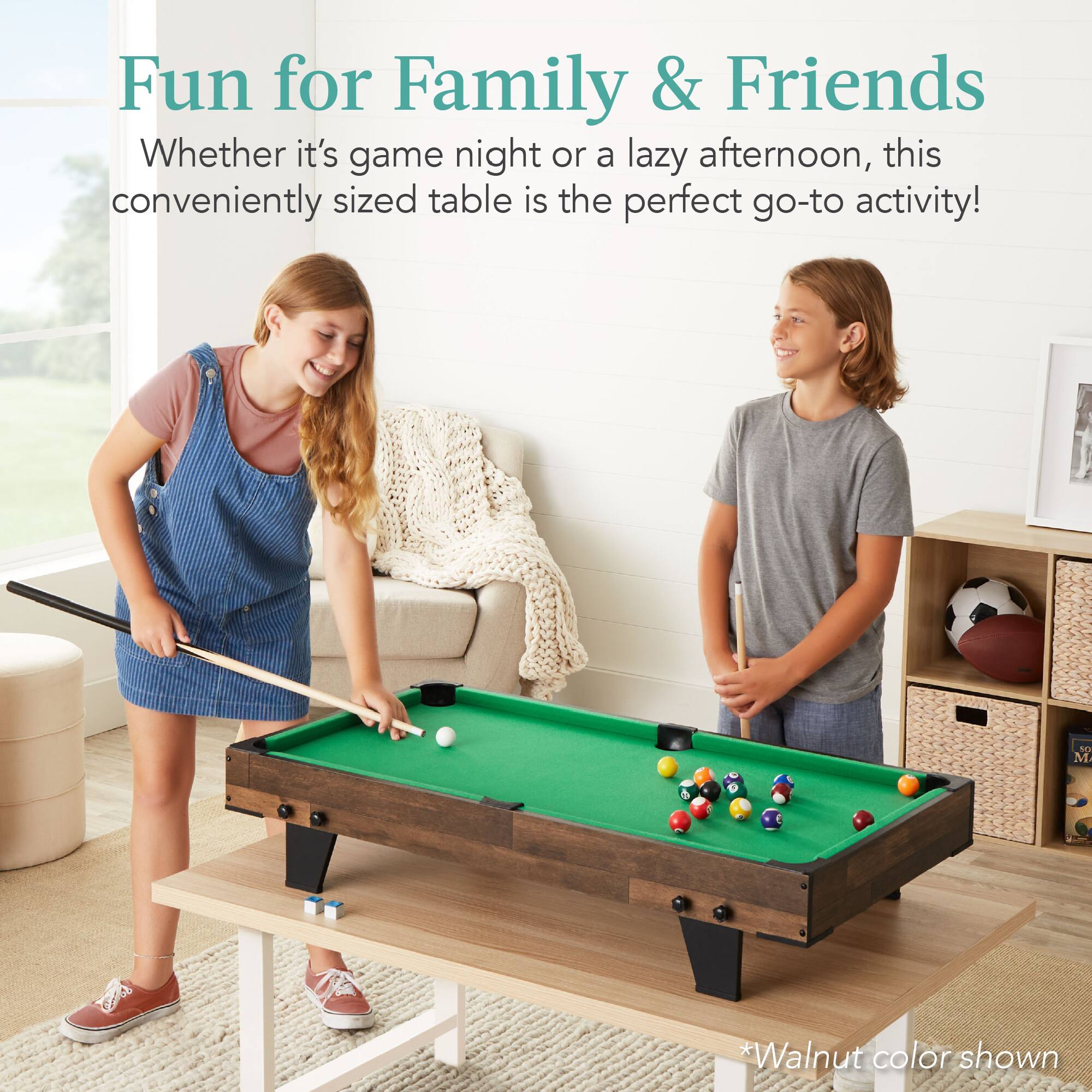Fun for Family & Friends

Whether it's game night or a lazy afternoon, this conveniently sized table is the perfect go-to activity!

*Walnut color shown
