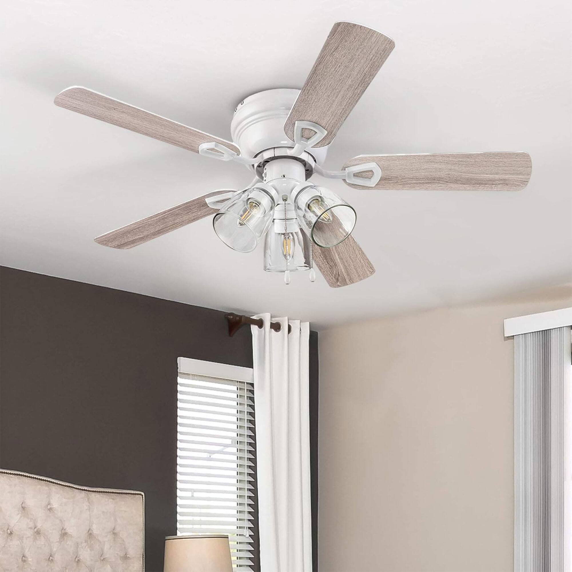 Alt View 1. Portage Bay - Portage Bay Renton Ceiling Fan with 5 Reversible Blades & Motor, 42", White - White.