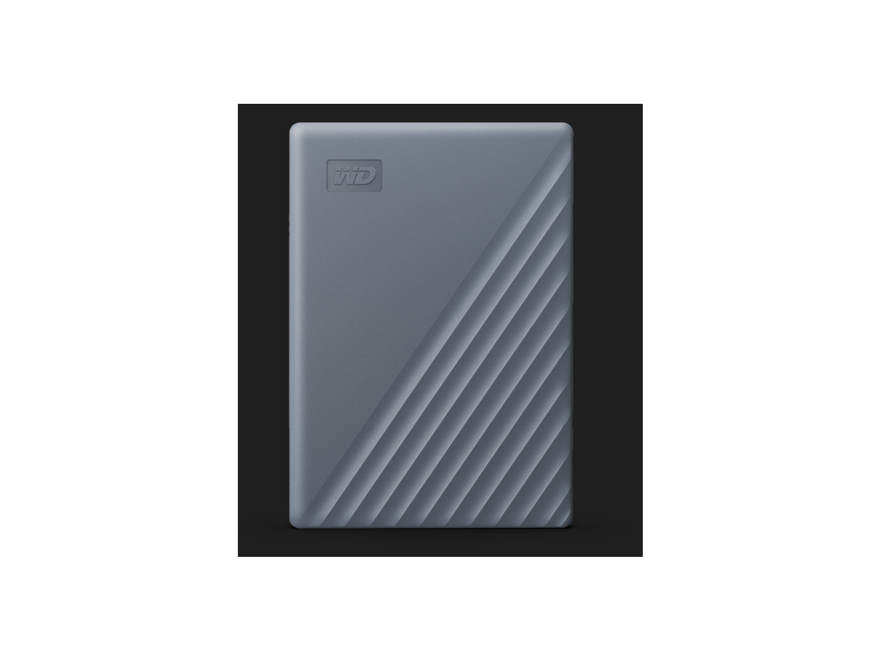 Front. Western Digital - WD 4TB My Passport Portable Storage External Hard Drive USB-C™ (WDBRMD0040BGY-WESN) - Silicon Grey.