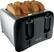 Angle Standard. Proctor Silex - Cool-Wall 24608 Four Slice Toaster - Black, Chrome.