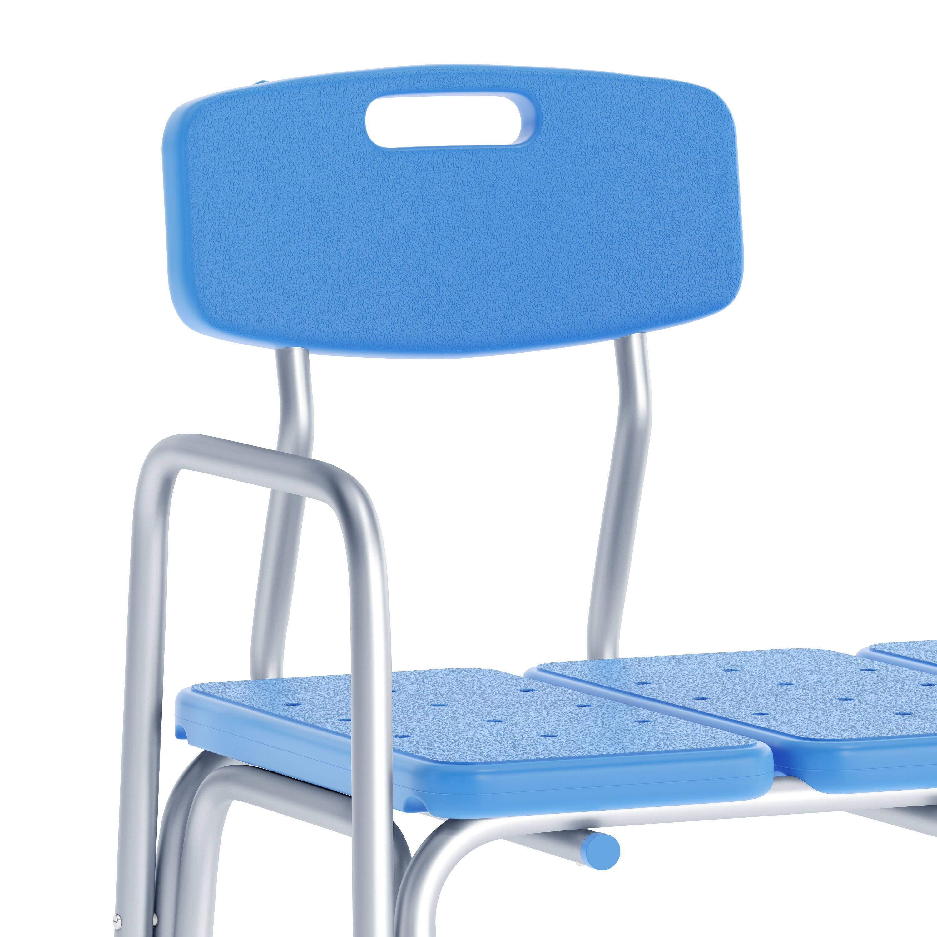 Alt View 9. Emma + Oliver - 300 Lb. Capacity Adjustable Bath & Shower Medical Transfer Bench - Blue.