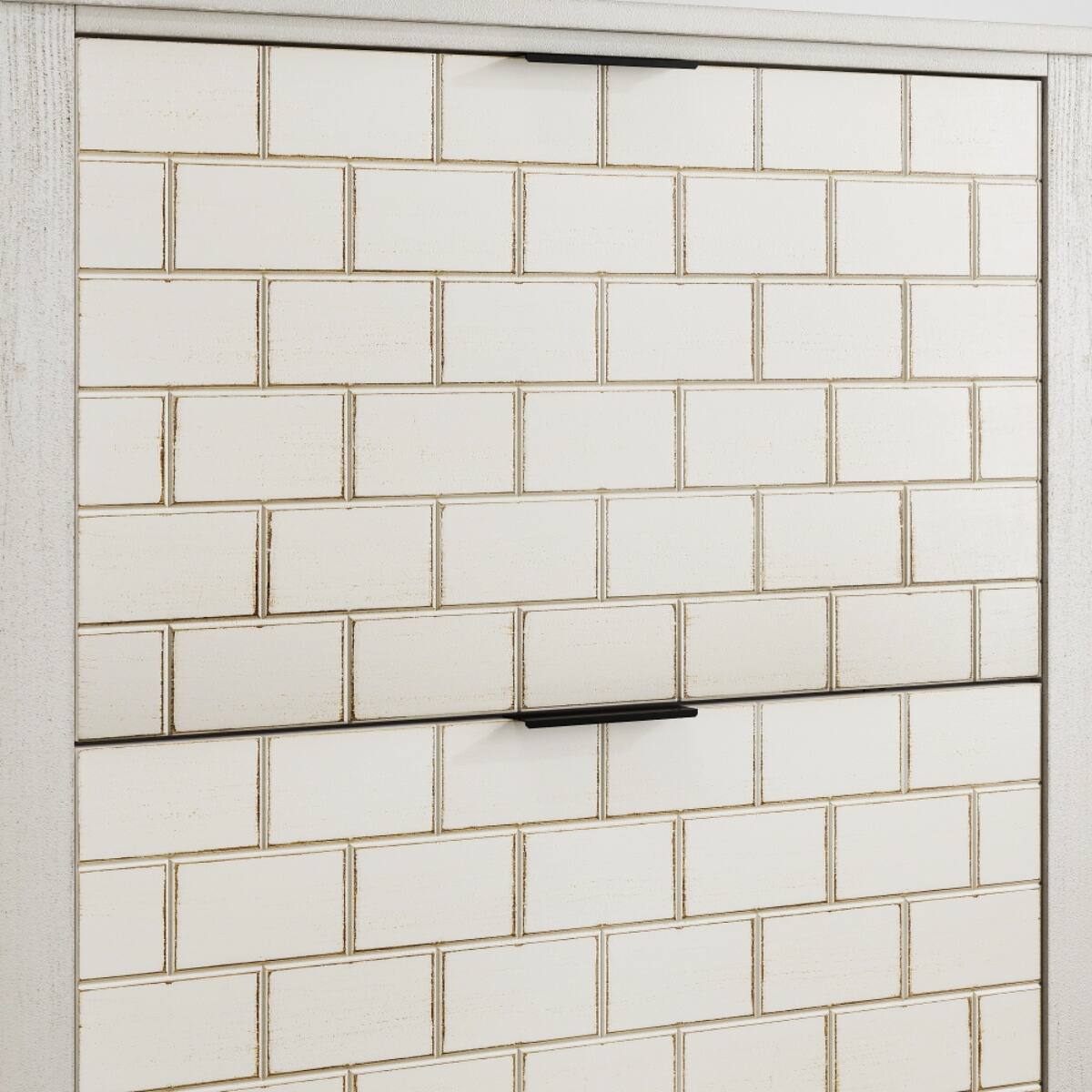 Alt View 5. HTUTWOO - 31.5 Inch Retro White Shoe Cabinet with 2 Flip Drawers - Easy-to-Use Storage for Hallway, Entryway & Staircase Corer - White.