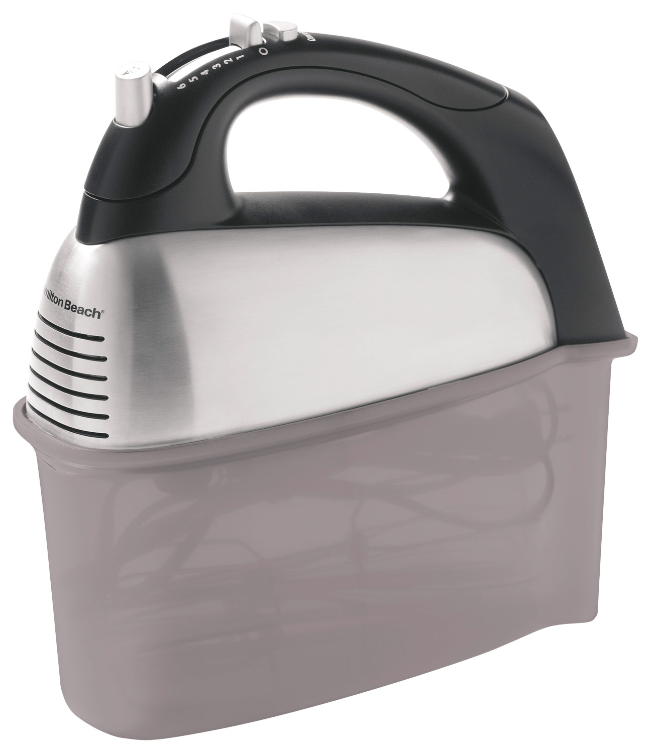 Angle View: Hamilton Beach - 6-Speed Hand Mixer - Brushed Stainless-Steel