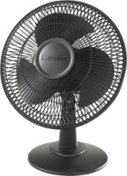 Lasko - 12 in. Oscillating Personal Table Fan with 3 Speeds - Black - Front_Zoom