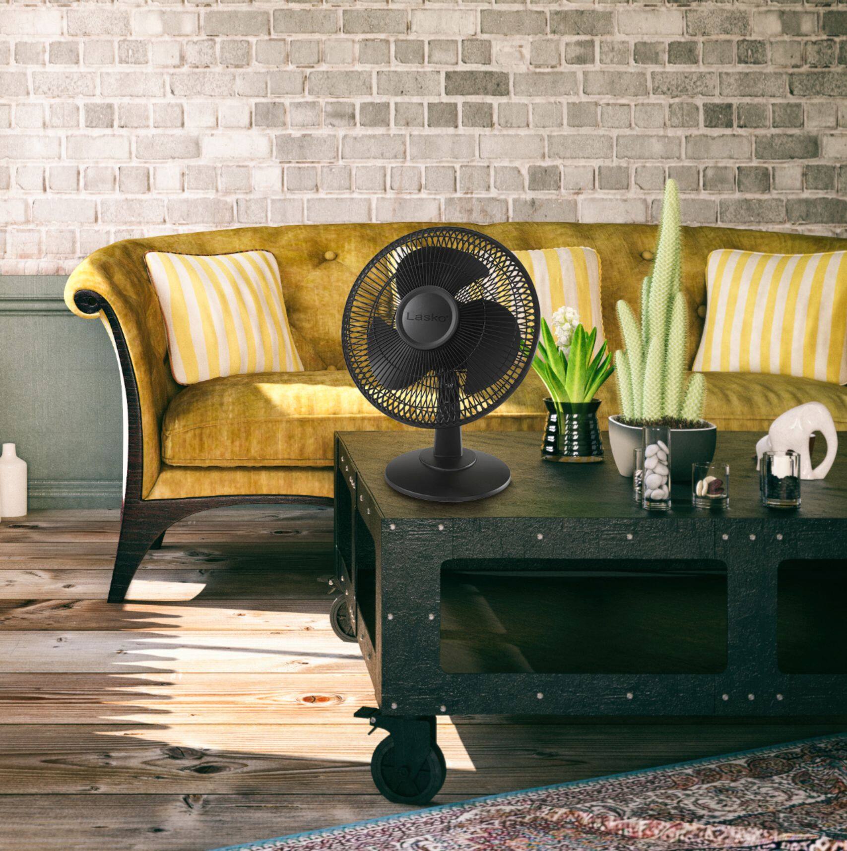 Alt View 15. Lasko - 12 in. Oscillating Personal Table Fan with 3 Speeds - Black.