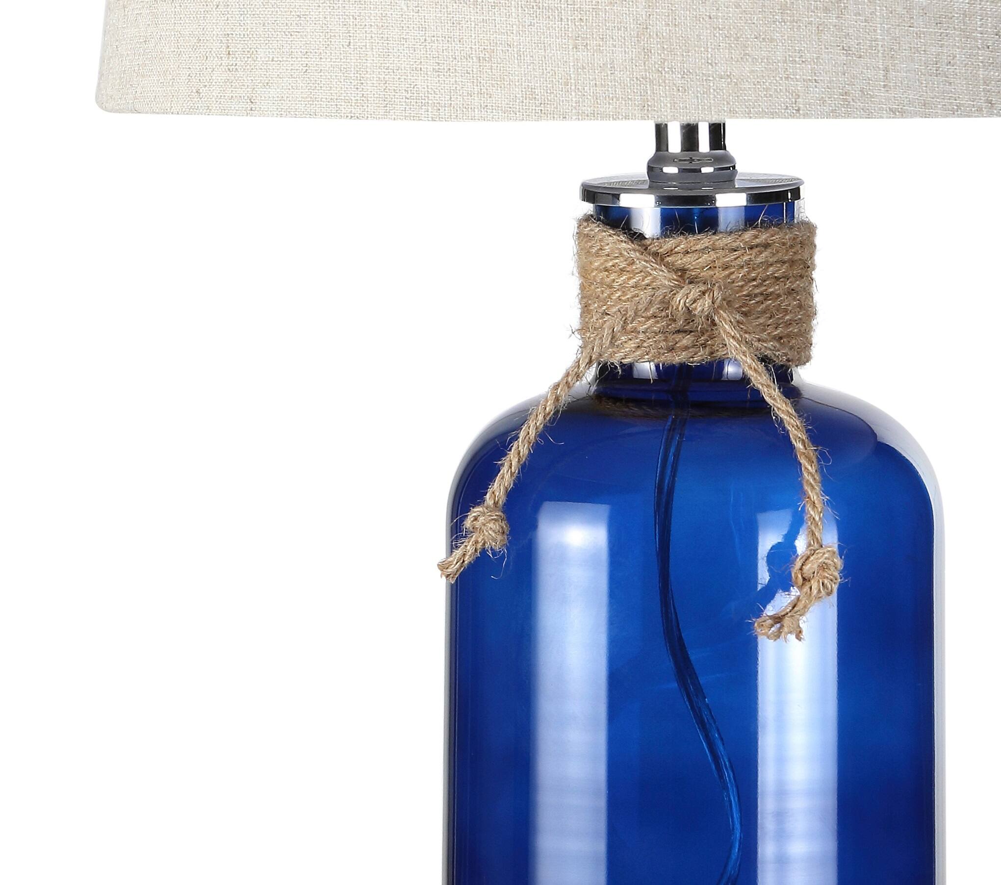 Alt View 6. Jonathan Y - Azure 23.5" Glass Bottle LED Table Lamp, Cobalt/Natural - Cobalt/Natural.