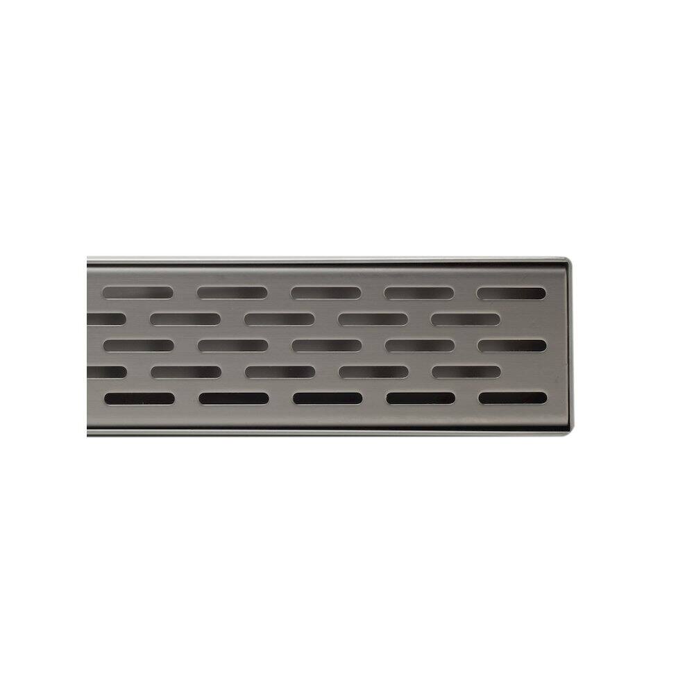 Alt View 1. Alfi - ABLD36C 36" Modern Stainless Steel Linear Shower Drain with Groove Holes - Silver.