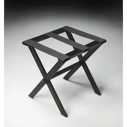 Front. Butler Specialty - Anthony Folding Luggage Rack - Black.