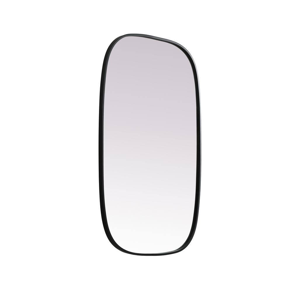 Alt View 1. Elegant Decor - Metal Frame Oval Mirror 24x40 Inch in Black - Black.