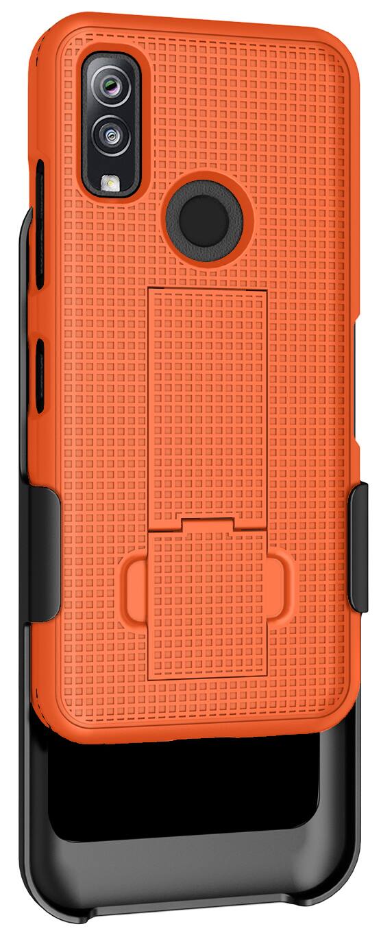 Alt View 9. Nakedcellphone - Case with Stand and Belt Clip Holster for Kyocera DuraSport 5G Phone - Orange.