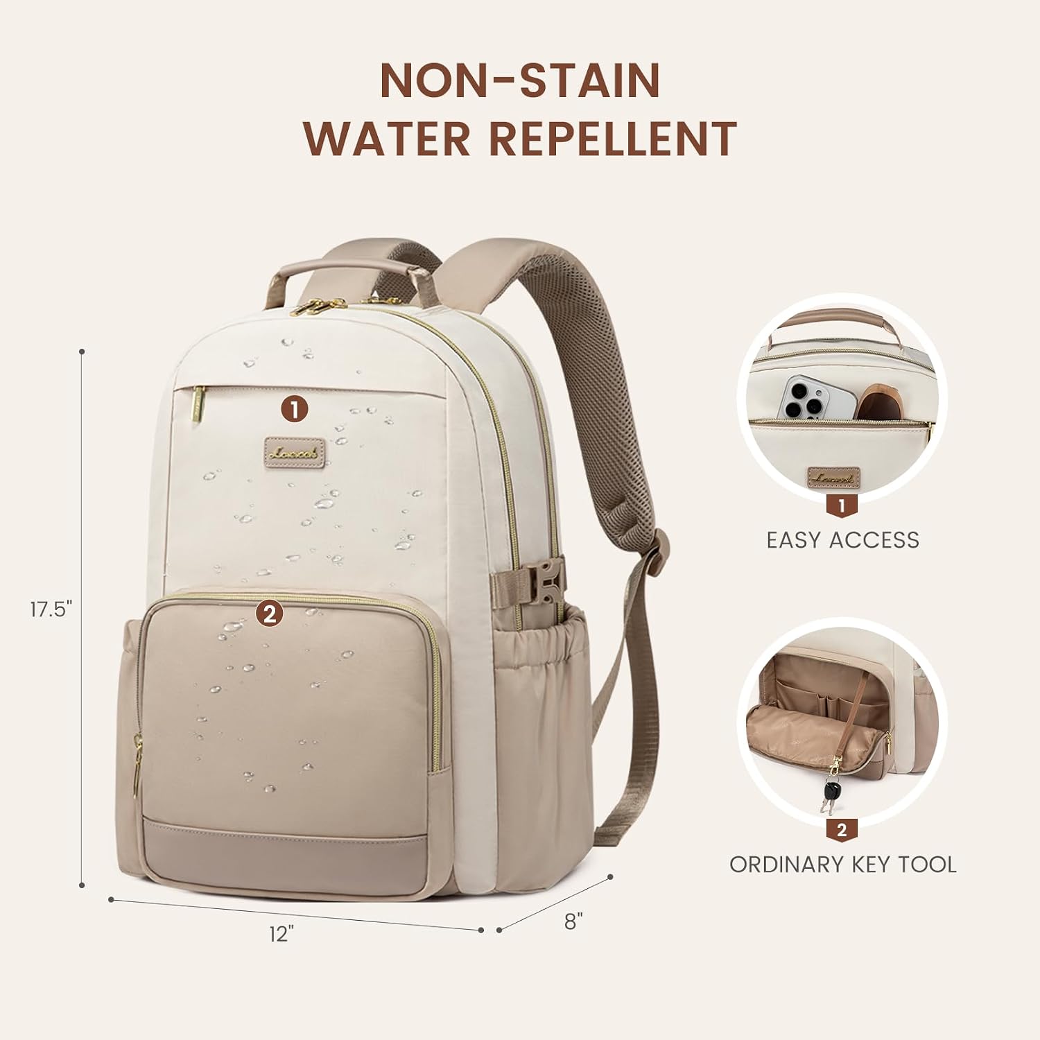 NON-STAIN WATER REPELLENT

1
Lancos
1
EASY ACCESS
17.5
2
2
ORDINARY KEY TOOL
12"
8"