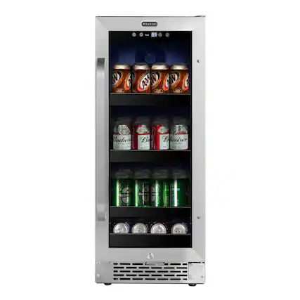 Front. Whynter - Whynter BBR-838SB 15 inch Built-In 80 Can Beverage Refrigerator - Stainless Steel.