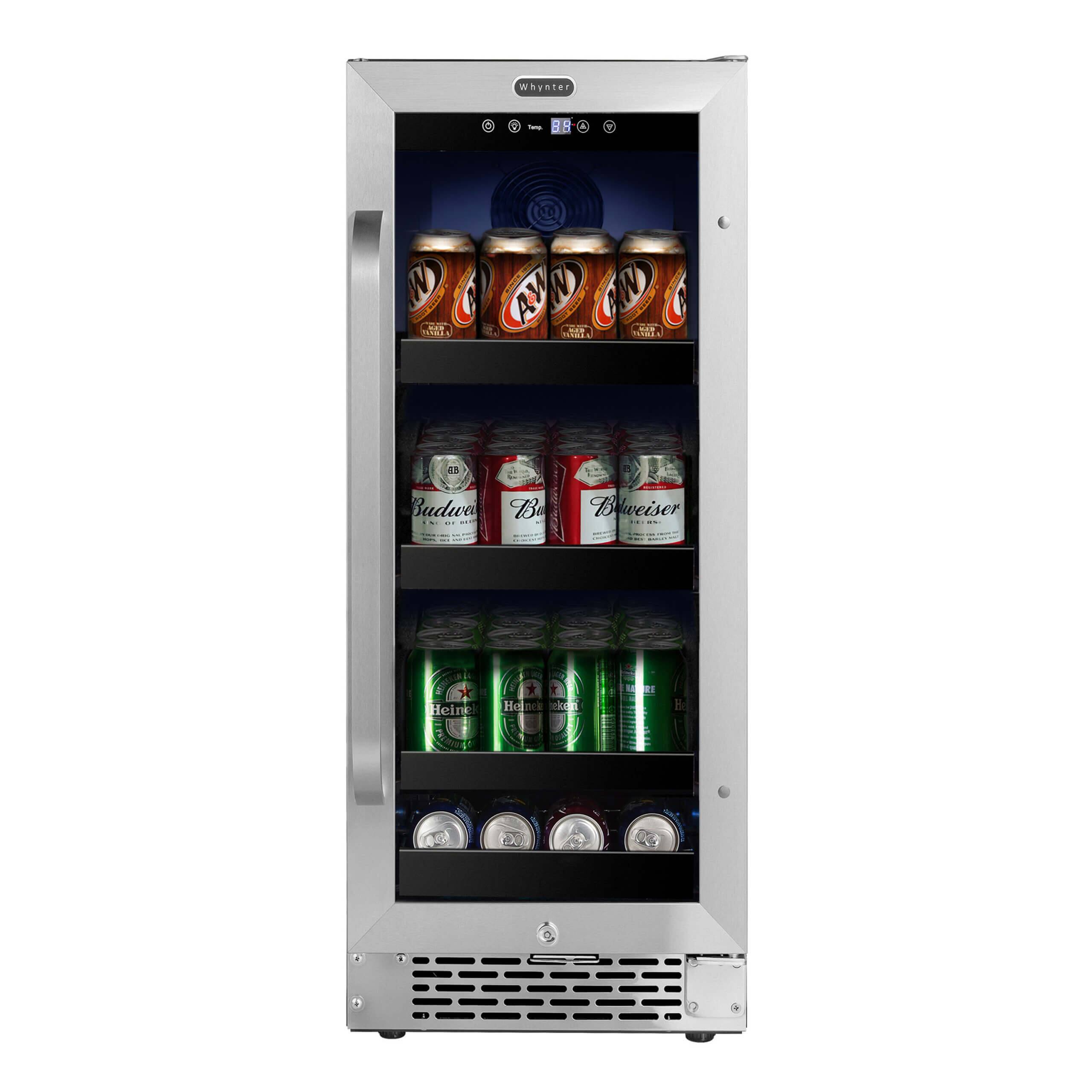 Whynter - BBR-838SB 15 inch Built-In 80 Can Beverage Refrigerator - Stainless Steel