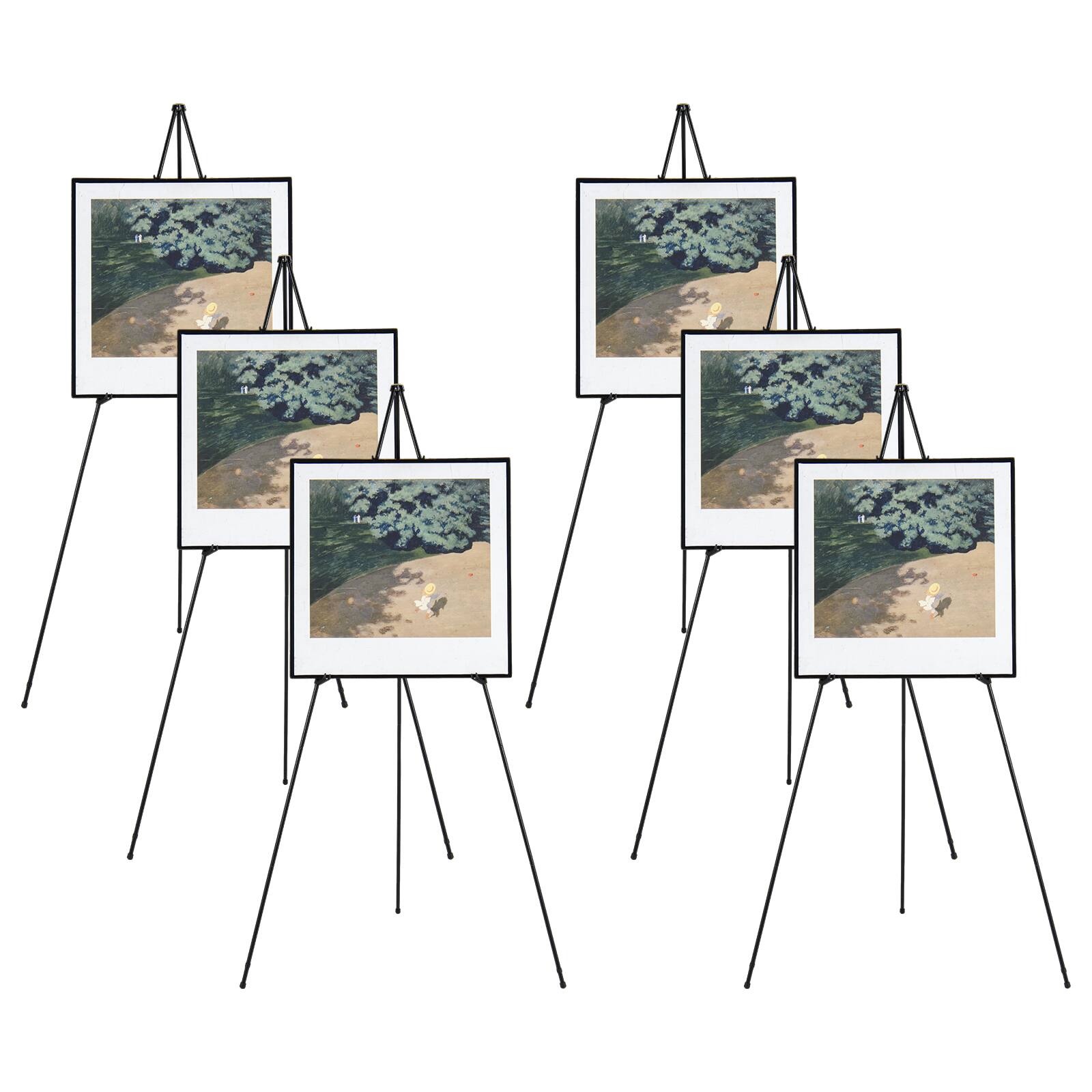Alt View 9. Gymax - Gymax 6-Pack Tripod Display Easels w/Movable Card Slots Anti-slip Foot Pads Carry Bags - Black.
