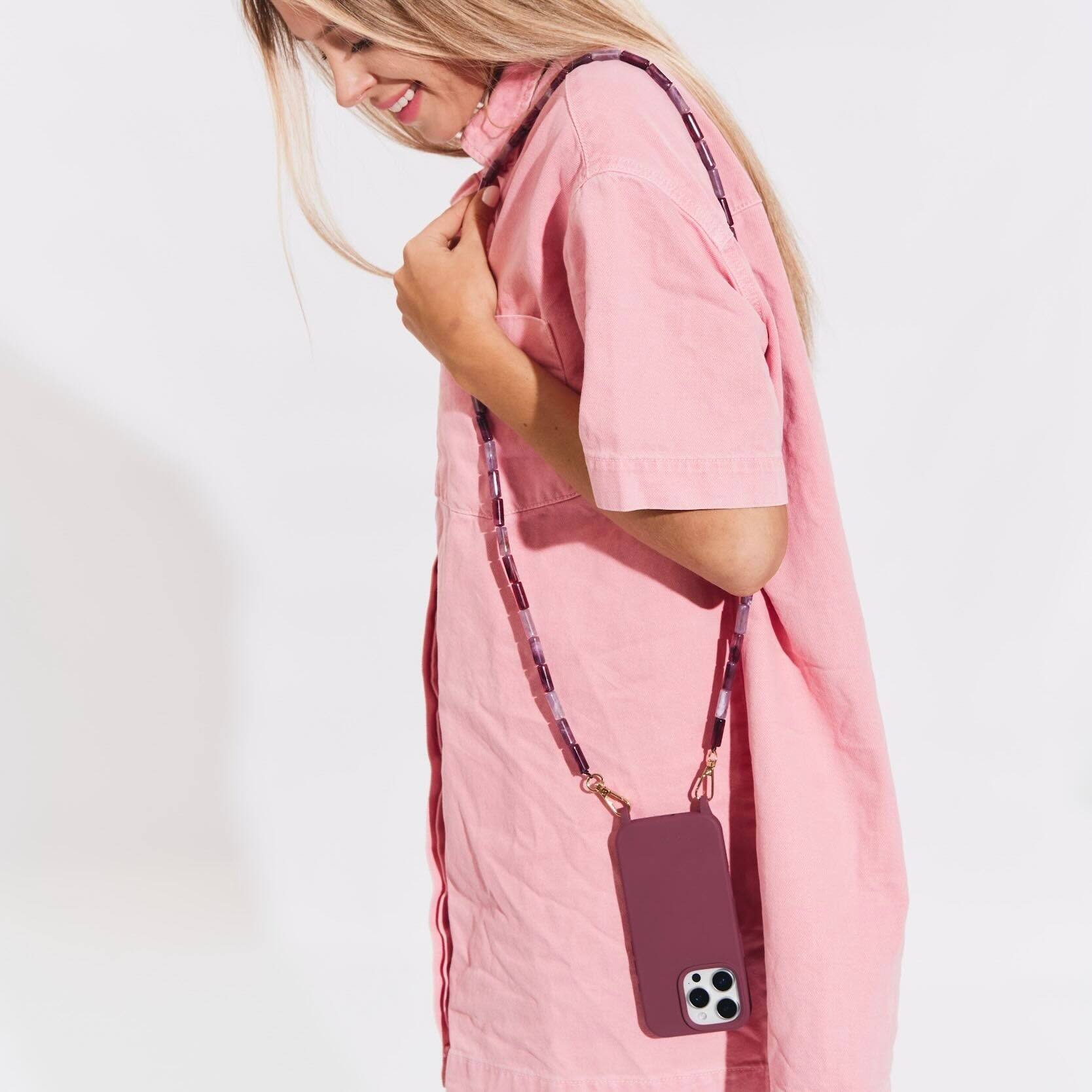 Alt View 1. Cordée Cases - Julia Phone Chain Set - Burgundy.