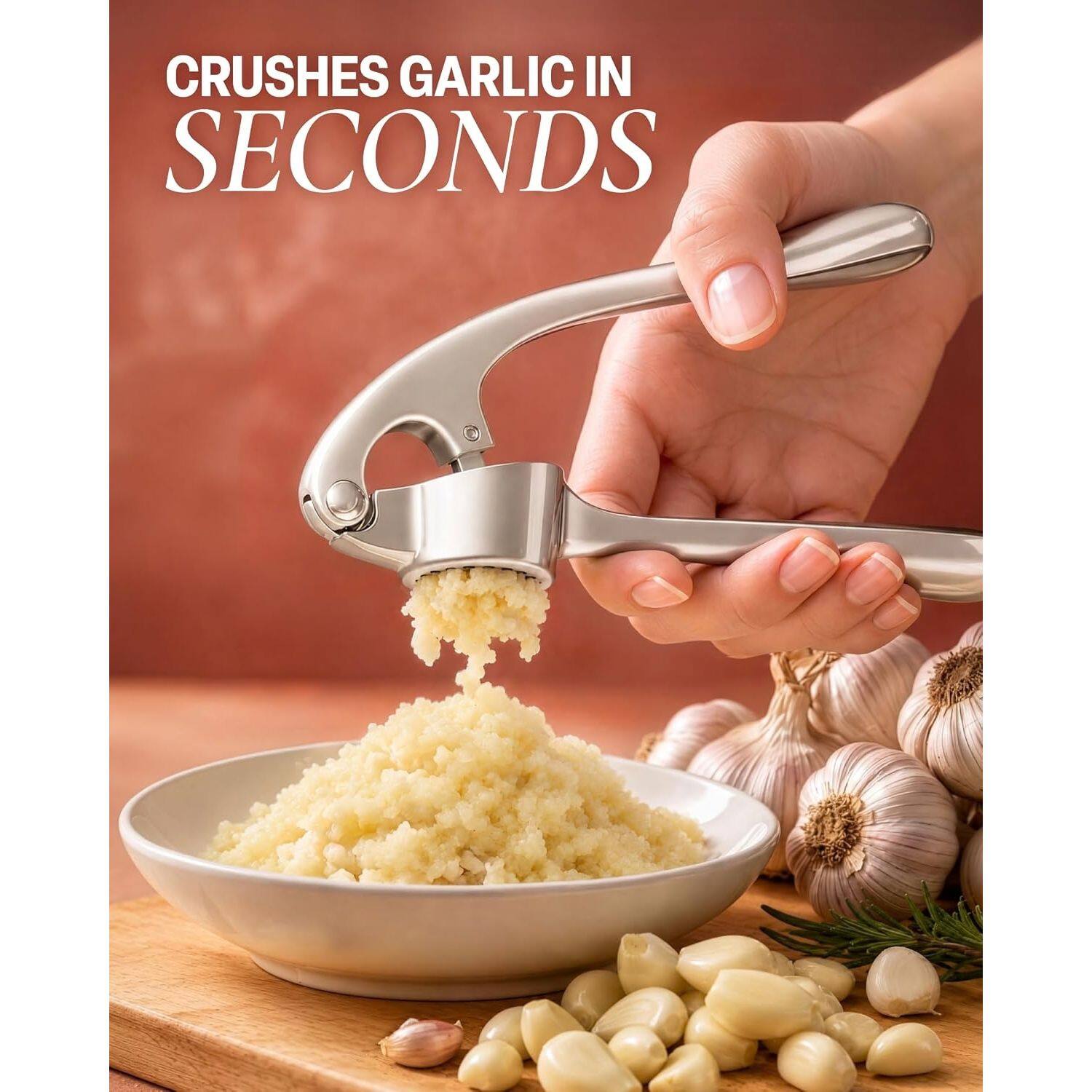 CRUSHES GARLIC IN SECONDS