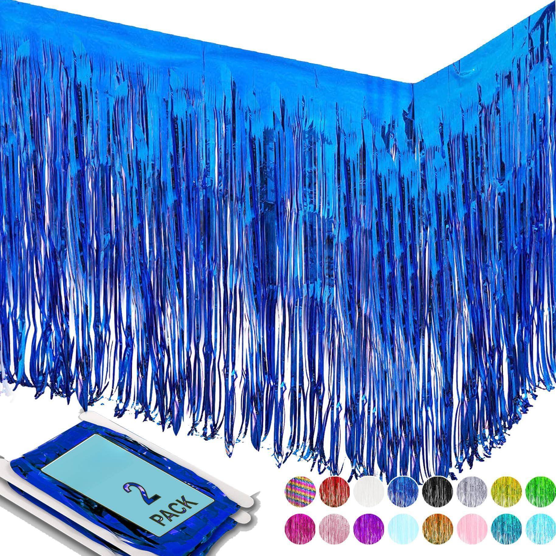 Dapper Styles Tinsel Table Skirt 2 pack Inch Metallic Foil Fringe ...