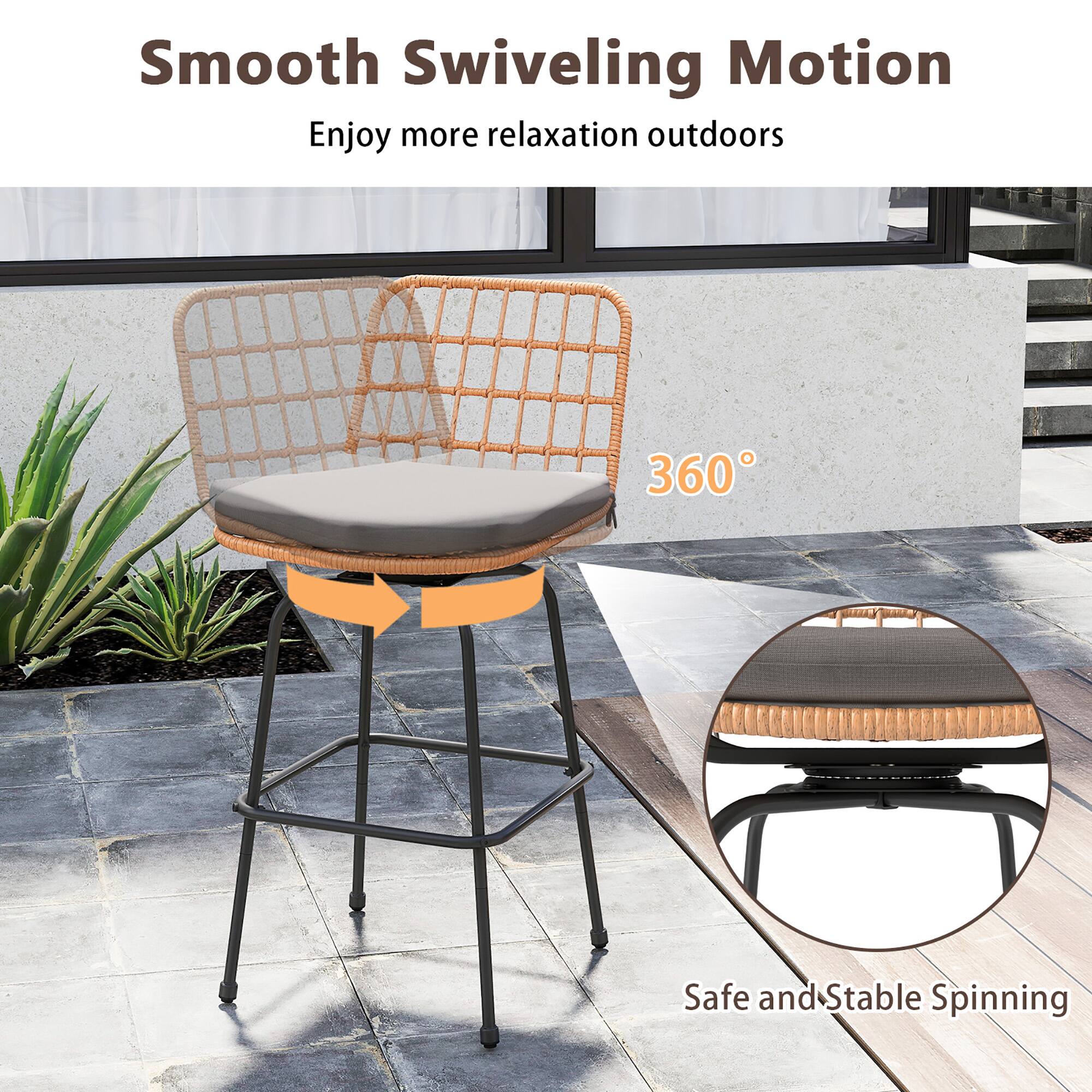 Smooth Swiveling Motion: Enjoy more relaxation outdoors. 360° Safe and Stable Spinning.