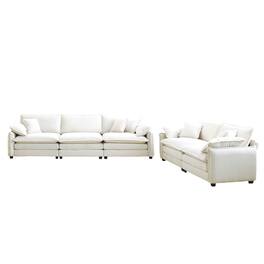 LOVMOR - Family sofa set Deep Seat Sofa Warm Sofa for Home Cinema and Living Room One 2Seater Sofa and One 3Seater SofaBeige - Beige