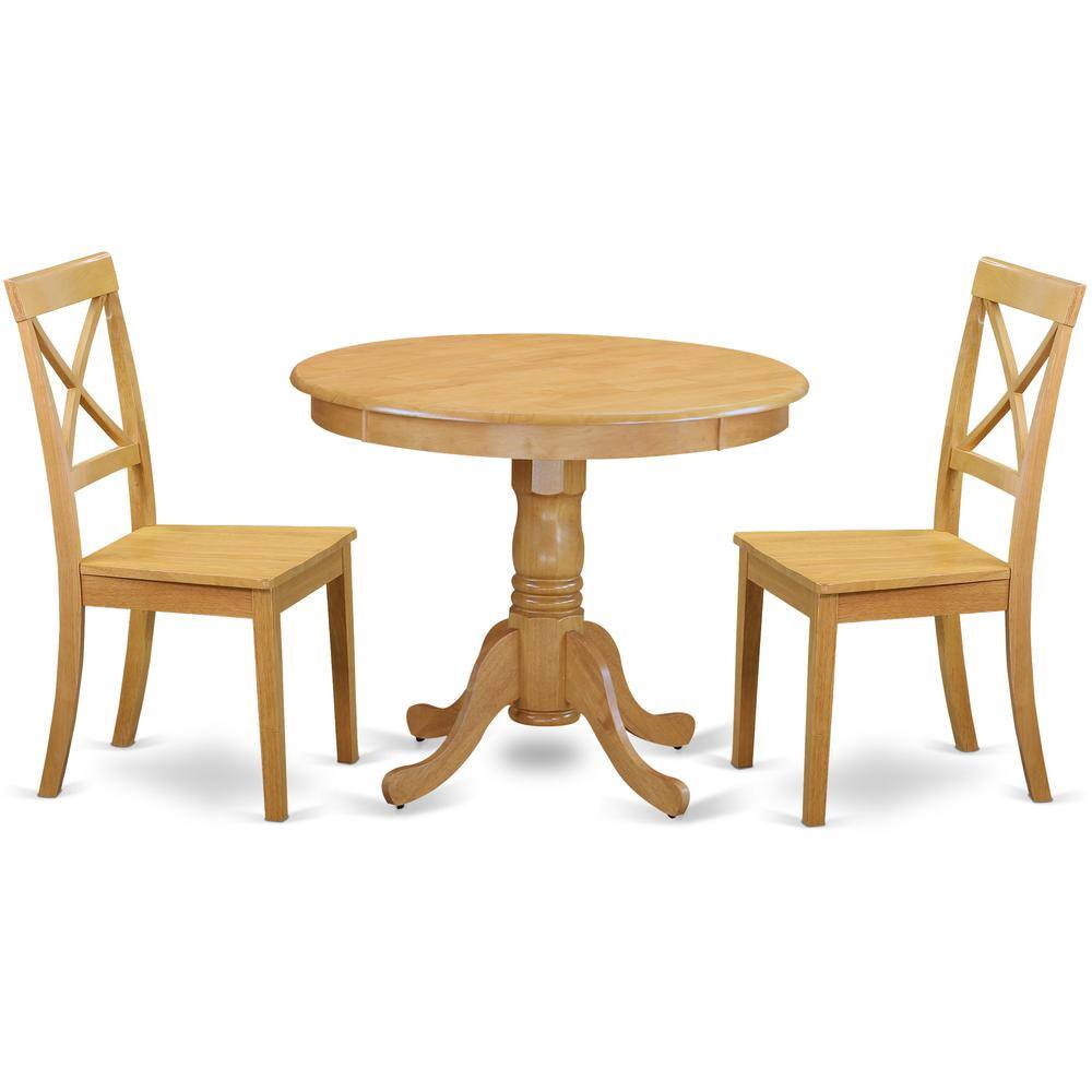 Back. East West Furniture - Dining Room Set Oak - Brown.