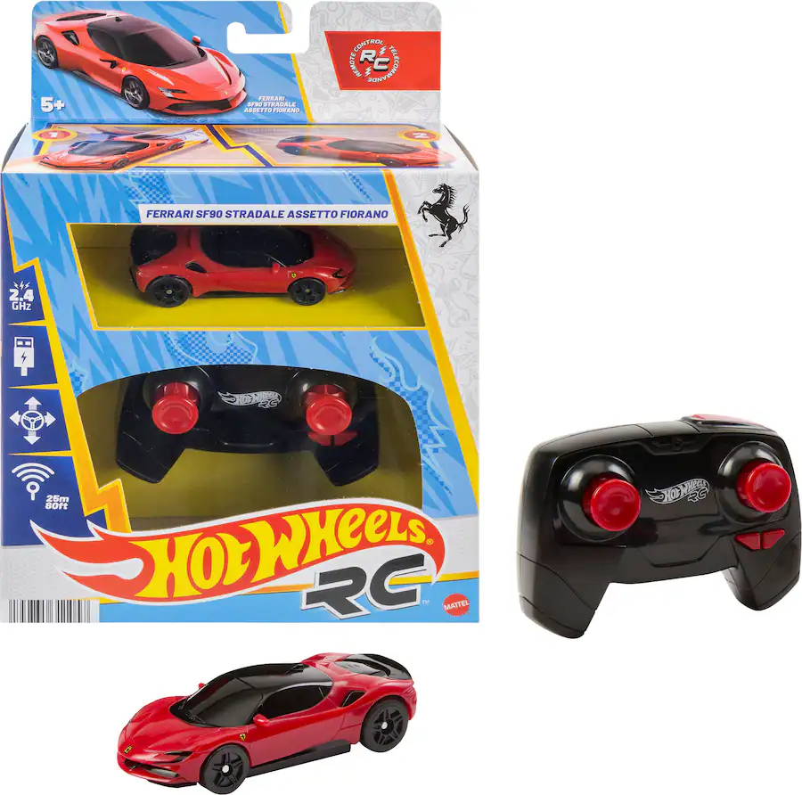 Remote Control Wheel Vehicle Mattel Hot Wheels1:64 Scale Ferrari SF90 Stradale Assetto Fiorano ...