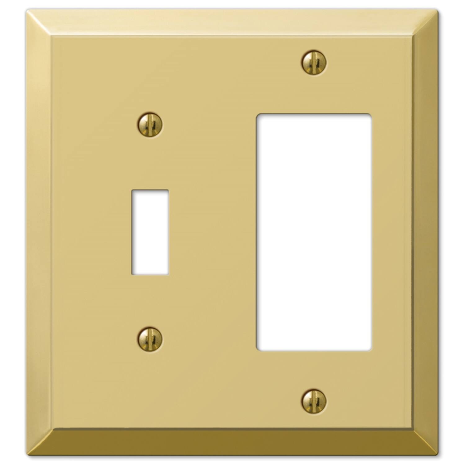 Angle. AMERELLE - Amerelle Century Polished Brass 2 gang Stamped Steel Decorator/Toggle Wall Plate 1 pk - Brass.