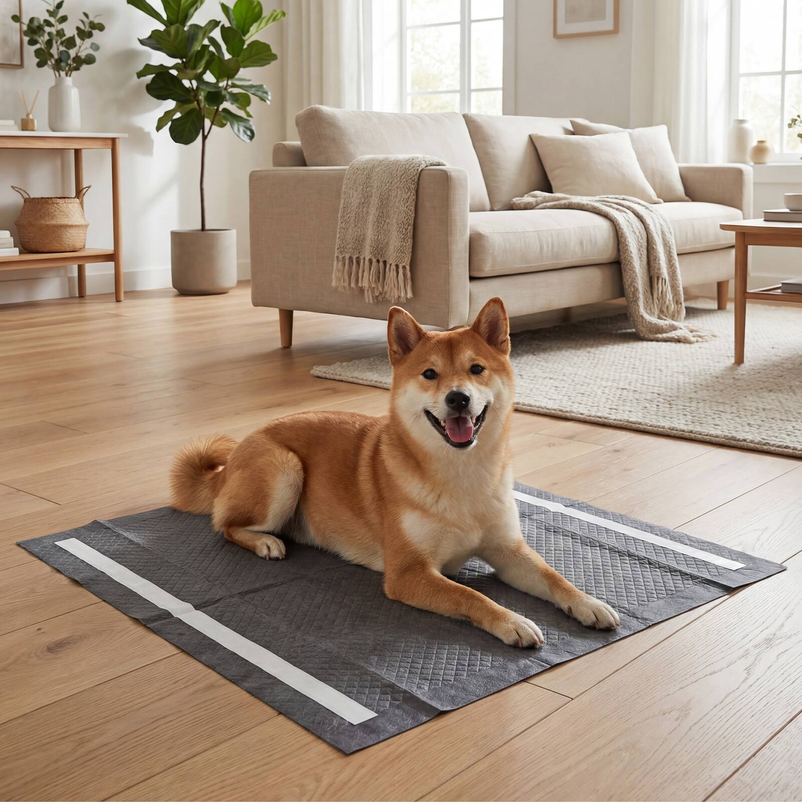 Alt View 8. Gymax - Gymax Charcoal?Dog Pee Pads 24'' x 24'' 6-Layer Leak-Proof Pet Potty Training Pads - Black.
