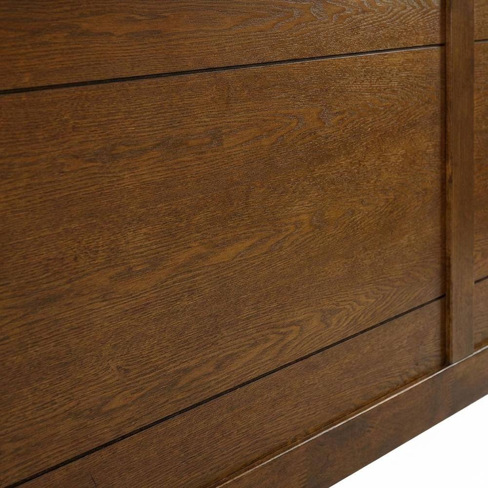 Back. FurniFact - Wood Full Headboard with Durable Finish and Classic Design for Bedroom - Brown.