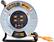 Alt View 1. Masterplug - 100Ft 4 Sockets 15A 12AWG Large Open Metal Reel - Metal & Orange.