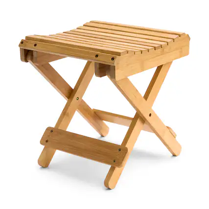 Front. Sorbus - Sorbus Foldable Shower Stool, Bamboo Foot Rest & Shaving Stool for Inside Shower, Portable Step Stool, Folding Bench - Brown.