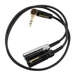 Kondor Blue - Dual Mini XLR Male to 3.5mm Stereo TRS Right Angle Compatible with BMPCC 6K Pro, Canon C70, Rode - Black