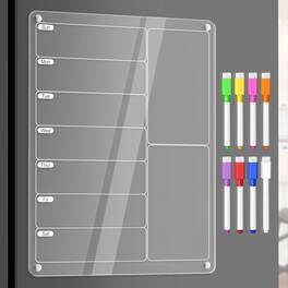 PARKER SLATER - Meal Planner Magnetic Menu Board For Kitchen Fridge W markers Clear Weekly Calendar Planning Noteboard Refrigerator