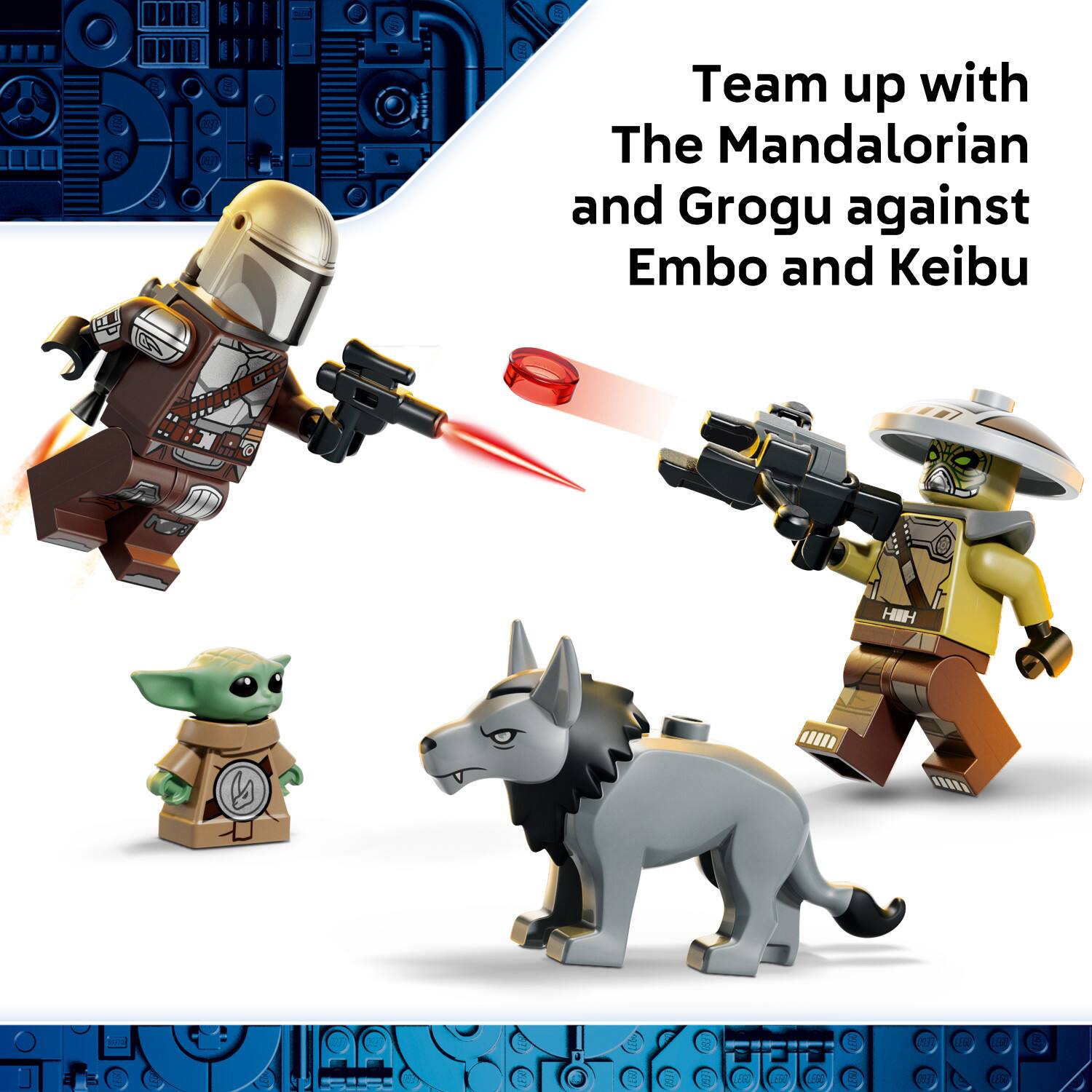 Team up with The Mandalorian and Grogu against Embo and Keibu