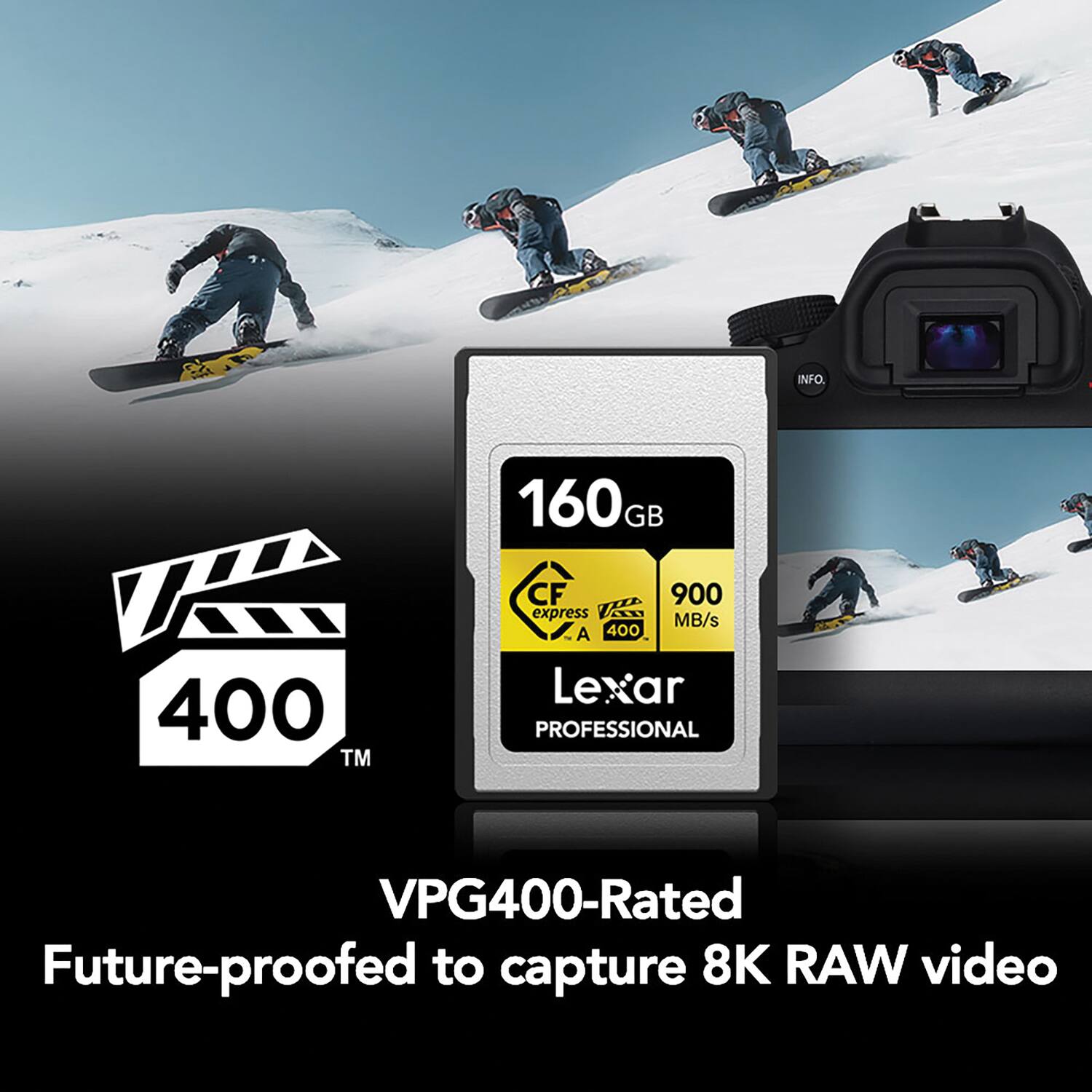 NFO 160 GB 400 TM CF 900 express MB/s A 400 Lexar PROFESSIONAL VPG400-Rated Future-proofed to capture 8K RAW video