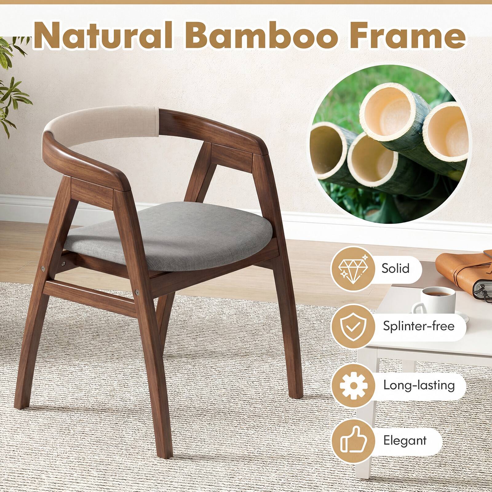 Natural Bamboo Frame

- Solid
- Splinter-free
- Long-lasting
- Elegant