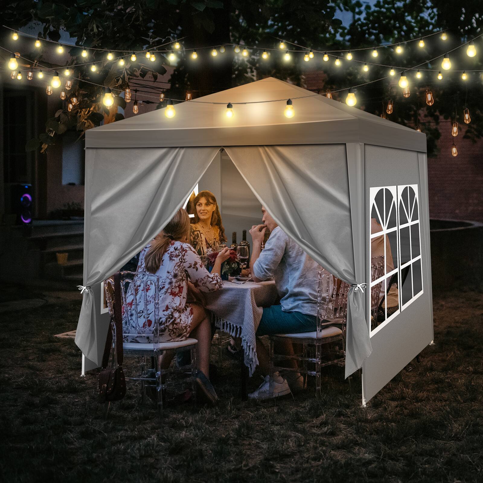 Angle. Winado - Outdoor Party Tent, Patio Canopy Tent Gazebo with Removable Sidewalls Instant Event Tent for Cater Events Wedding.